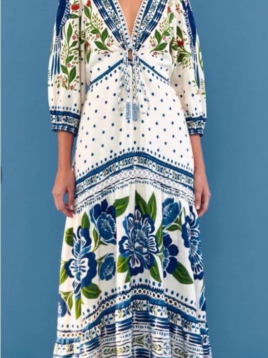 FARM Rio Dresses & Skirts - Farm Rio Macaw Flight Tiered Maxi Dress XS